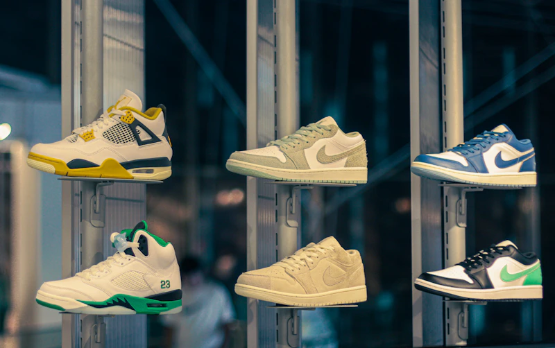 organized shoe rack with stylish footwear