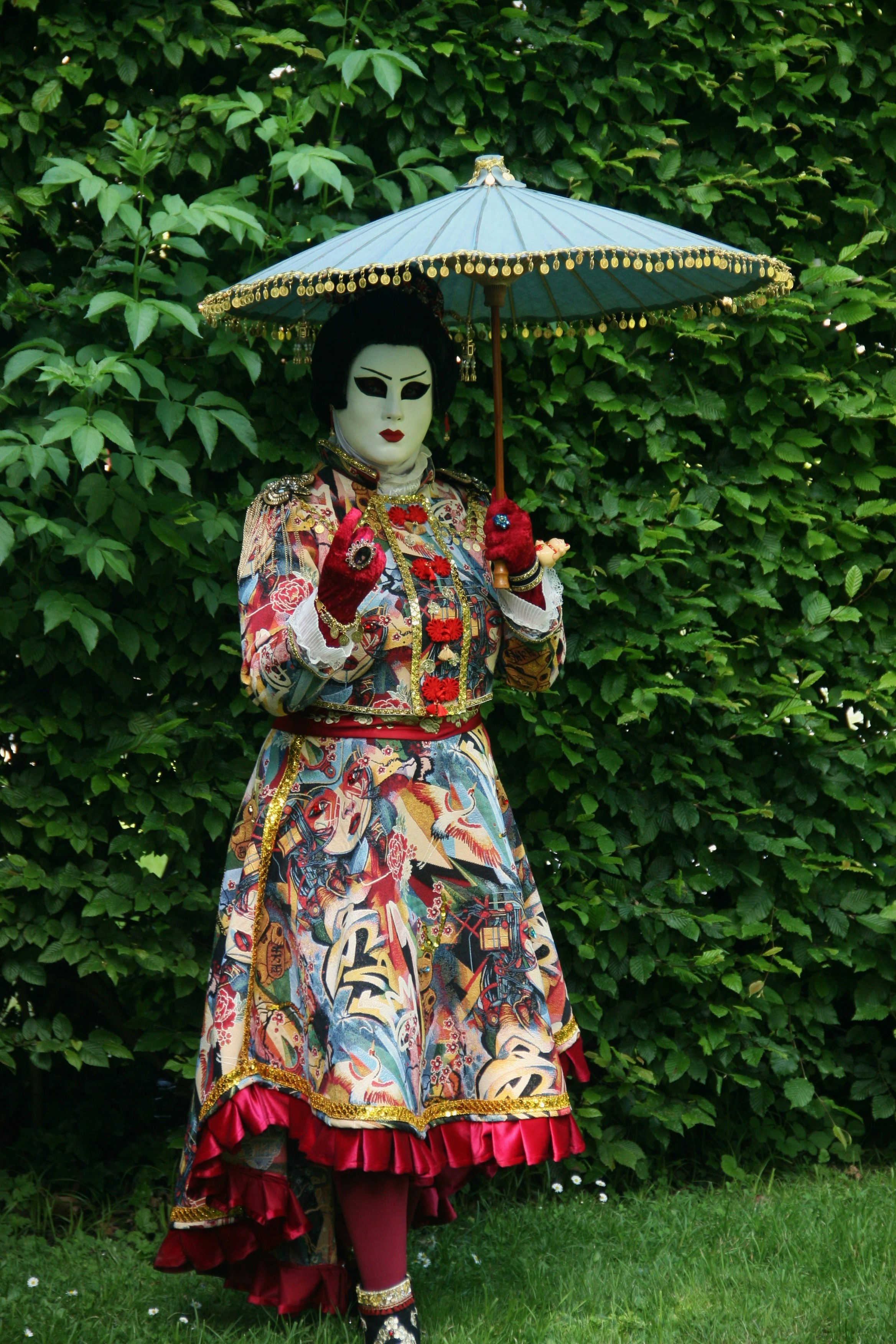 AI generated image for prompt: An elegant [cyborg geisha] in a futuristic tea house, [glowing tattoos], serene, high detail