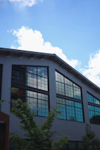a large building with many windows on the side of it