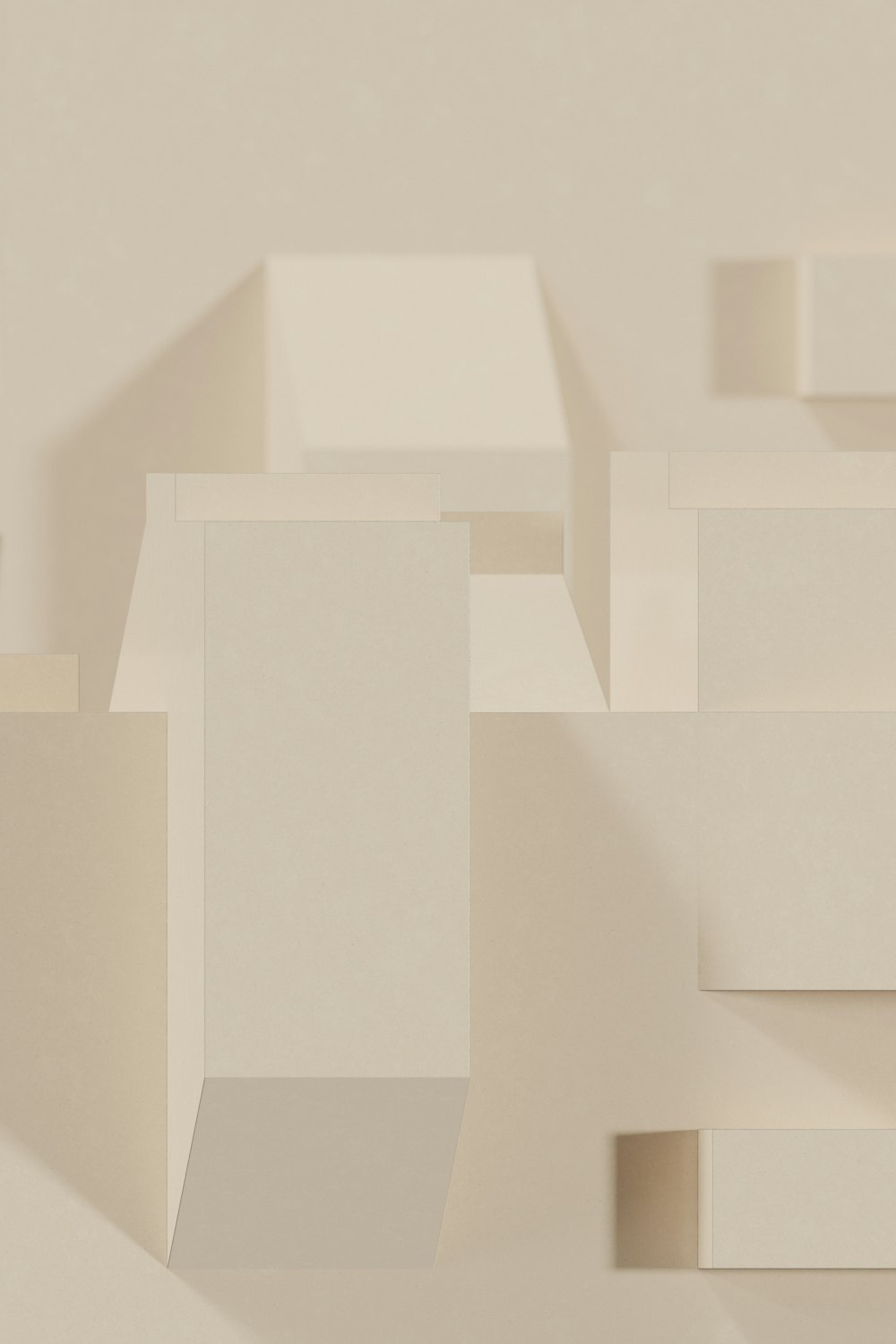 a group of white cubes sitting next to each other