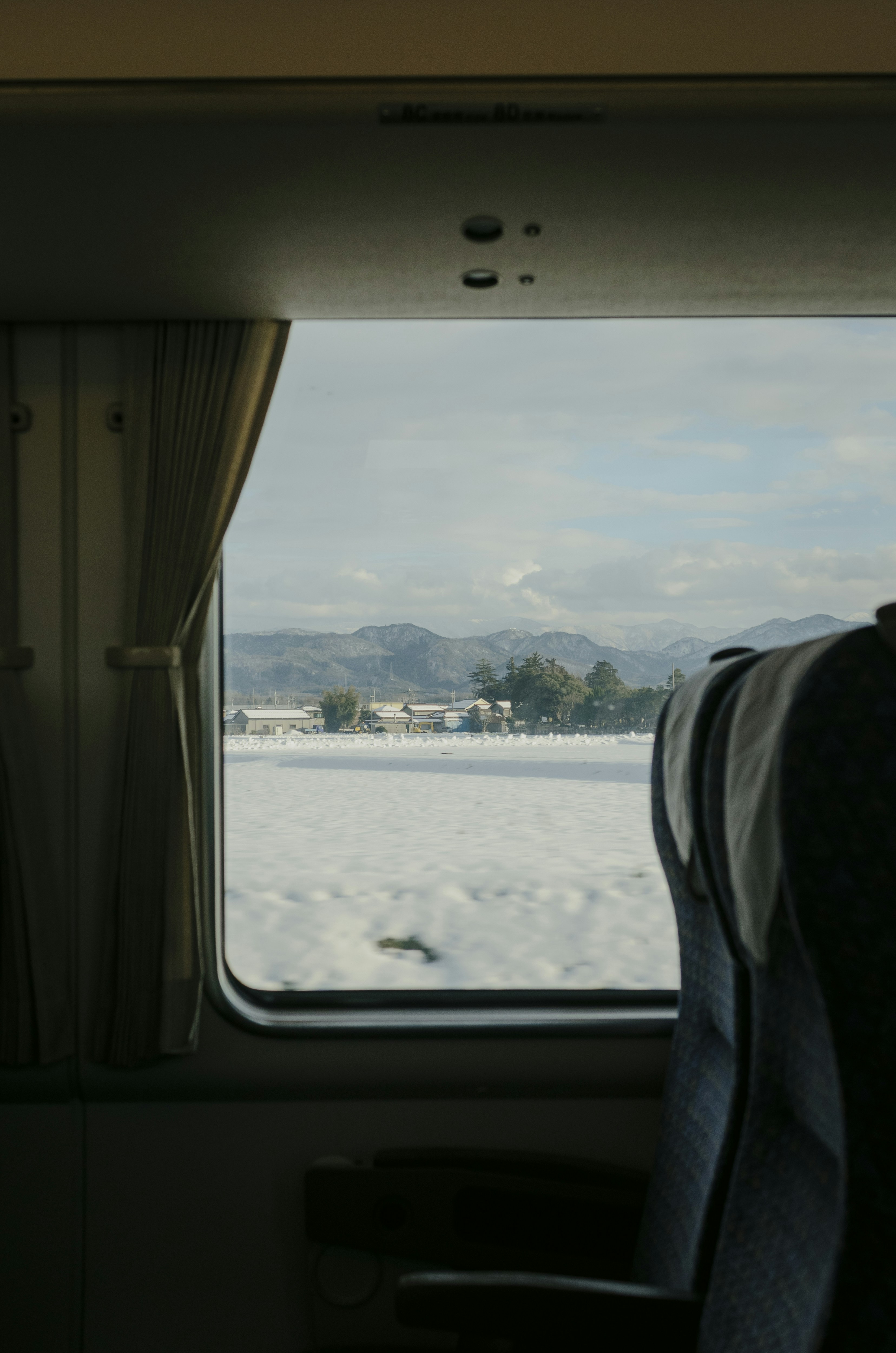 a view from inside a bus looking out the window