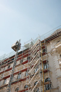 a large building with a lot of scaffolding around it