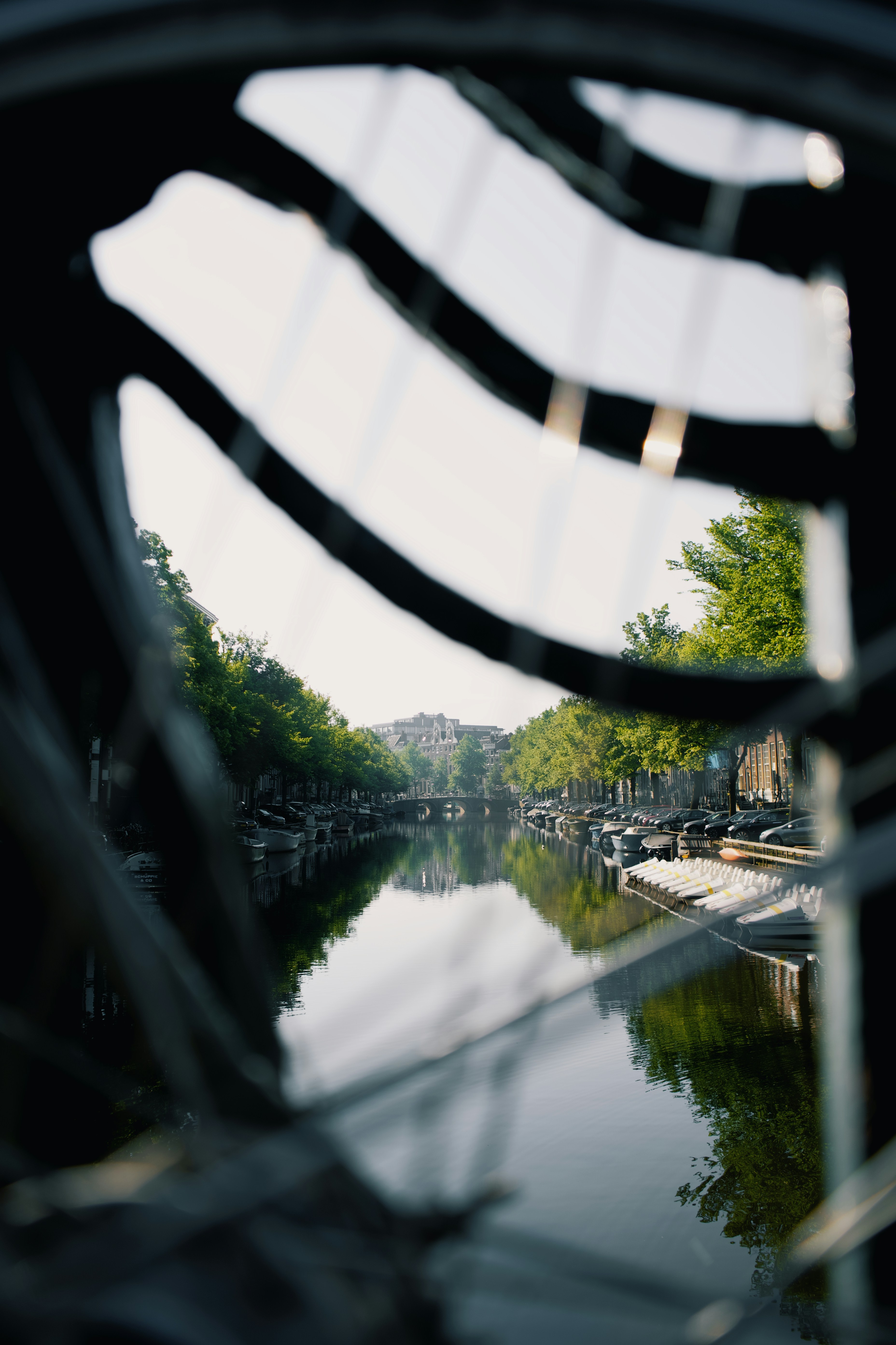 a view of a waterway from a boat in the water