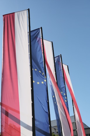 a bunch of flags that are next to each other