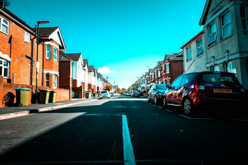a car parked on the side of a street