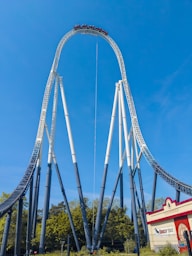 a roller coaster roller coaster at a theme park