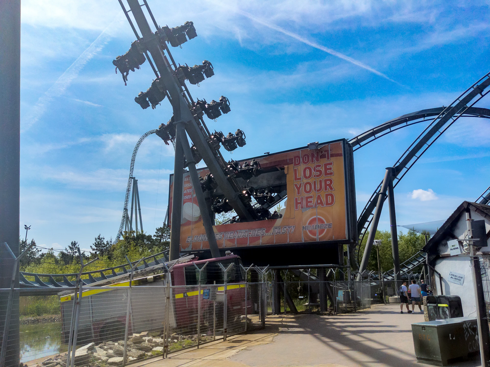 a roller coaster at a theme park