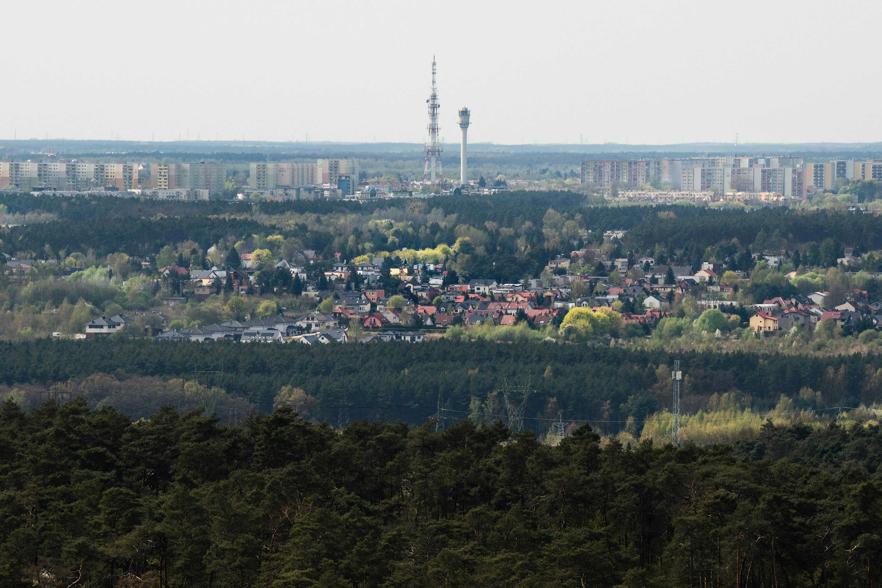 a view of a city from a hill
