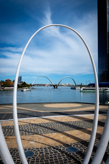 a view of a bridge over a body of water