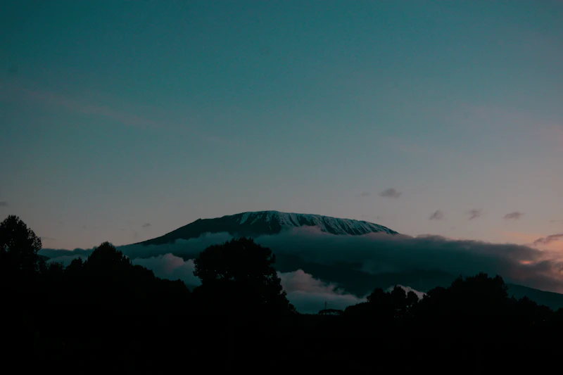 Clouds lit at dusk over Kilimanjaro