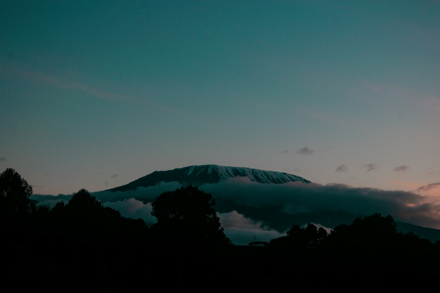 Kibo wearing its evening cap of cloud