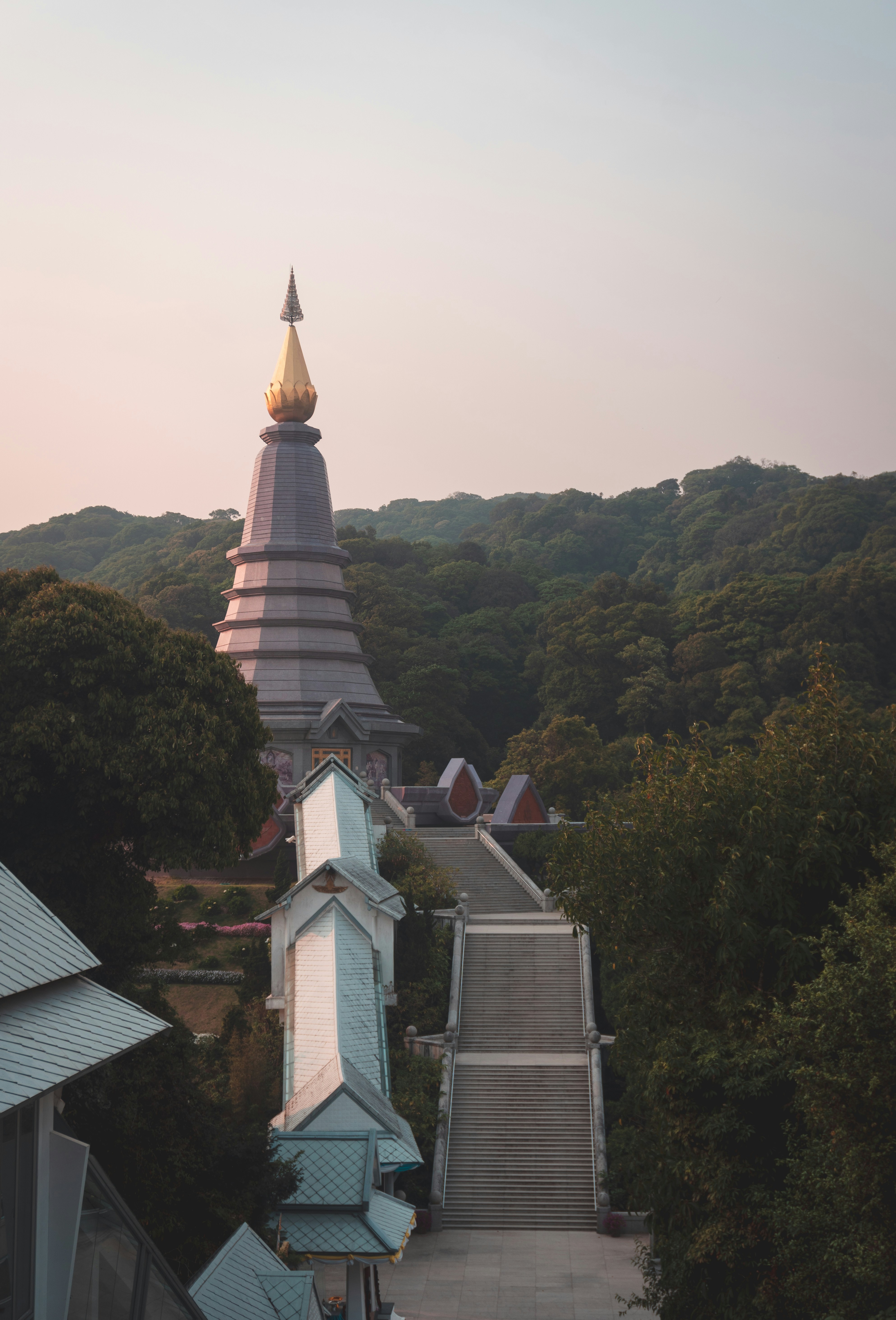 a steeple of a building with a sky background