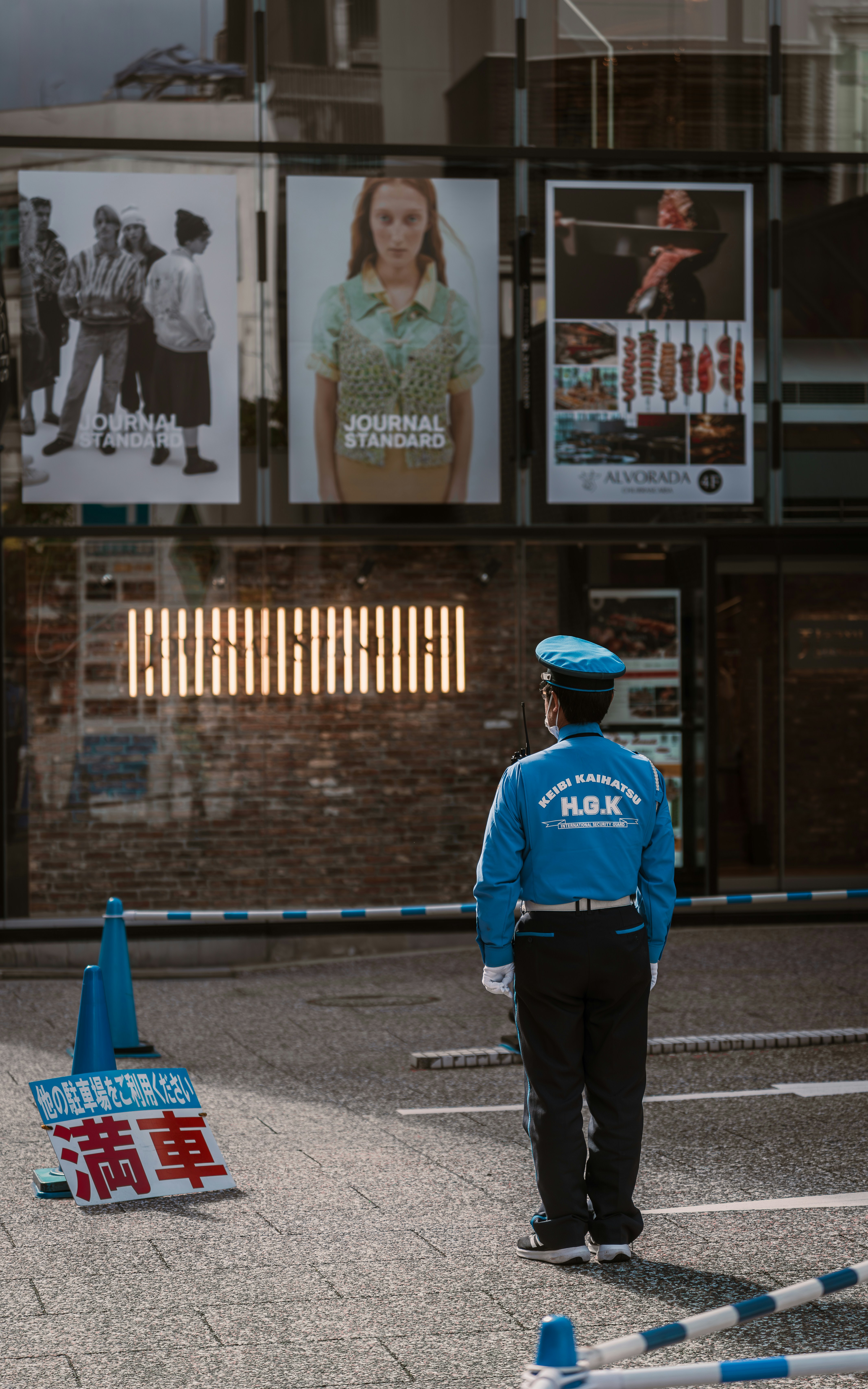 a police officer standing in a parking lot