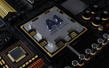 a computer processor with the letter a on top of it