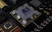 a computer processor with the letter a on top of it