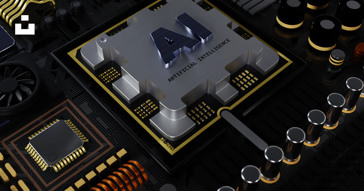 A computer processor with the letter a on top of it photo – Free Grey ...