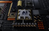 a close up of a computer motherboard with many components
