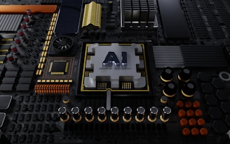 a close up of a computer motherboard with many components