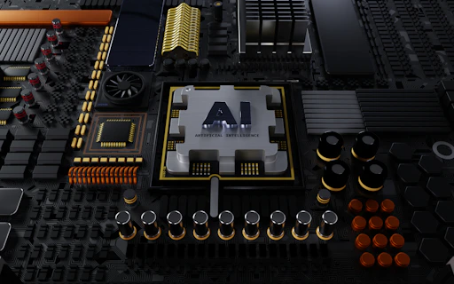 a close up of a computer motherboard with many components