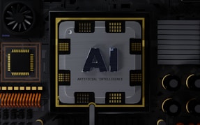 a computer chip with the letter AI on it