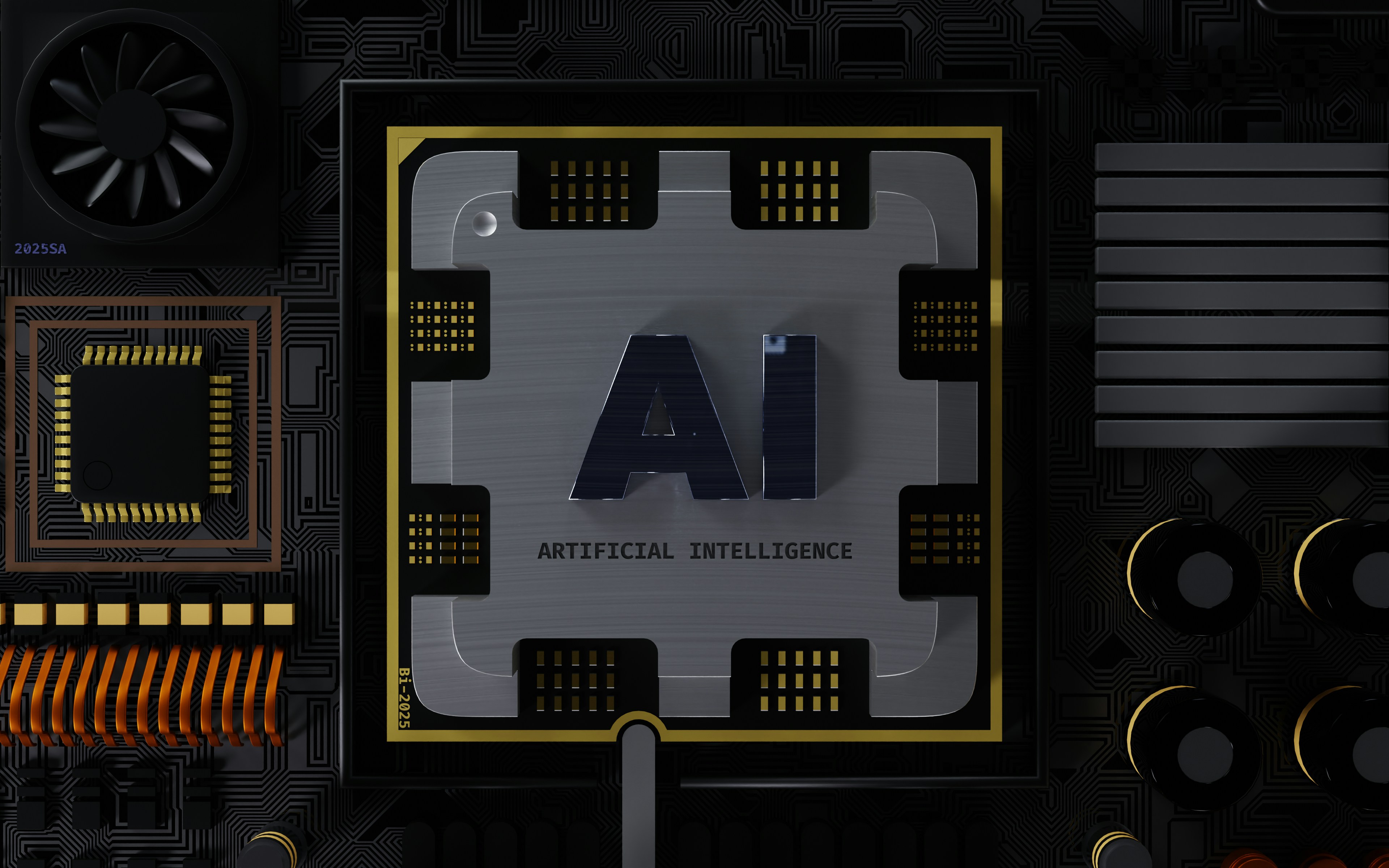 Branimo AI computer chip illustration representing advanced artificial intelligence technology.