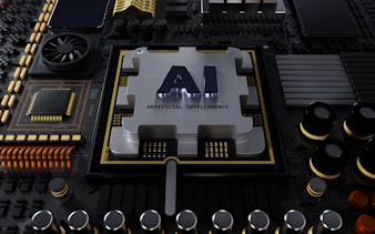a close up of a computer board with a logo on it