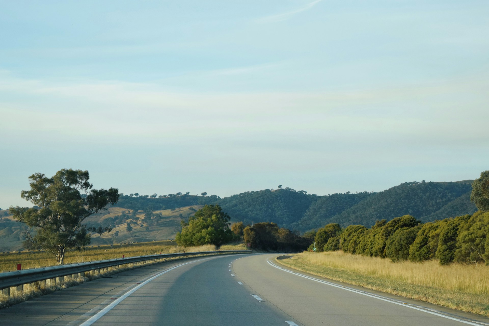 a road with a curve in the middle of it