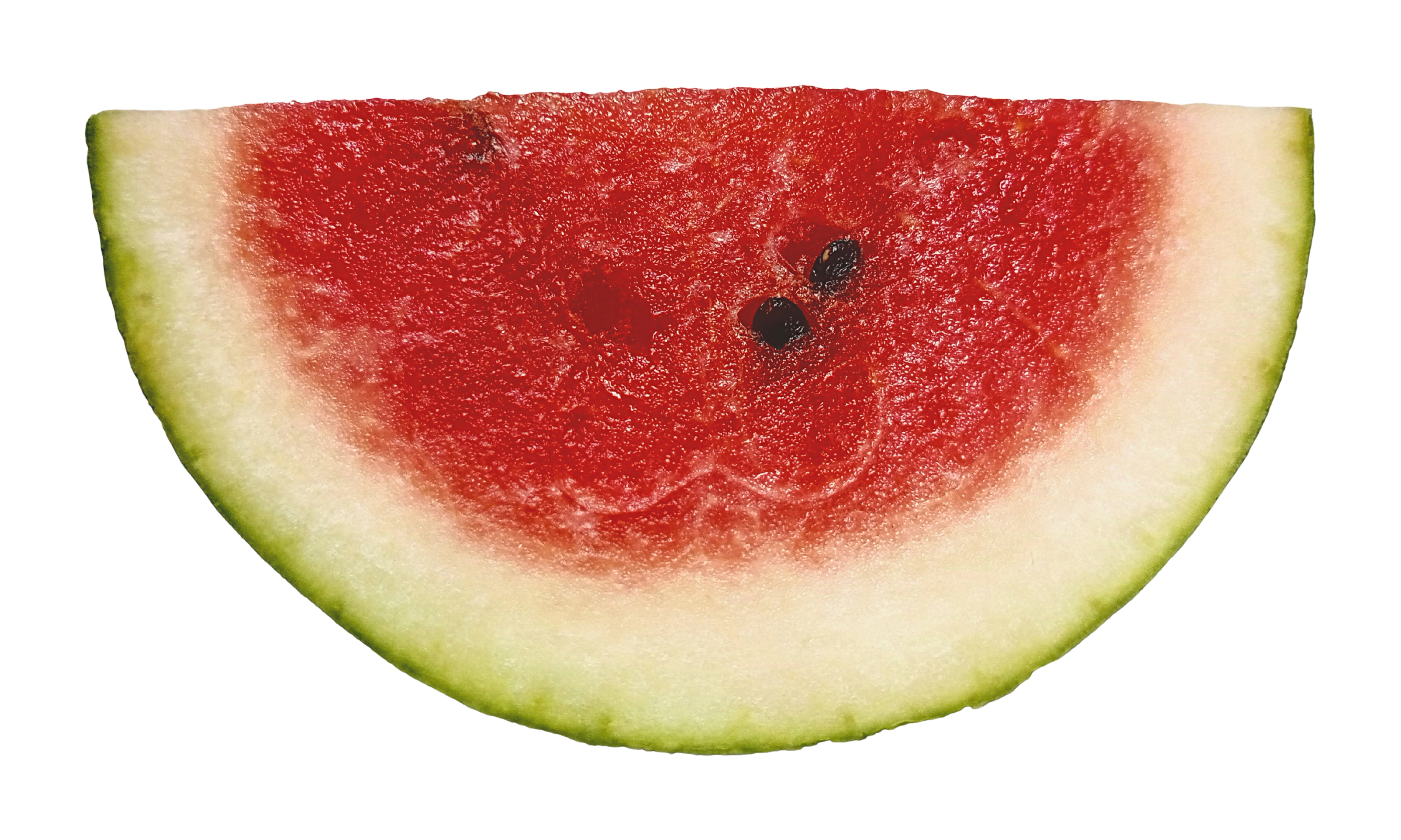 Fresh sliced watermelon, vibrant red flesh, bright background