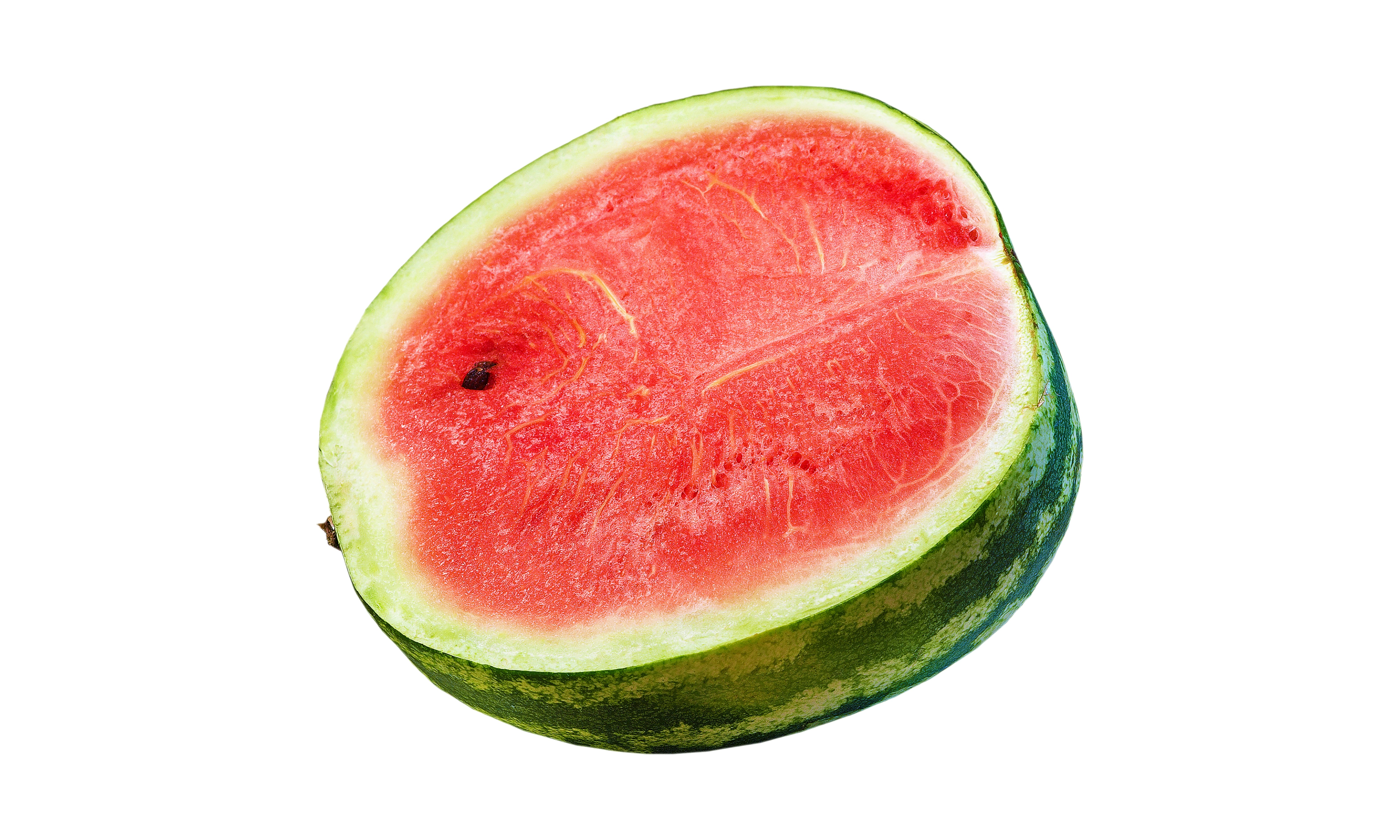 Whole ripe watermelon on bright background