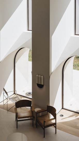 a couple of chairs that are in a room