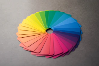 a circle of different colors on a table