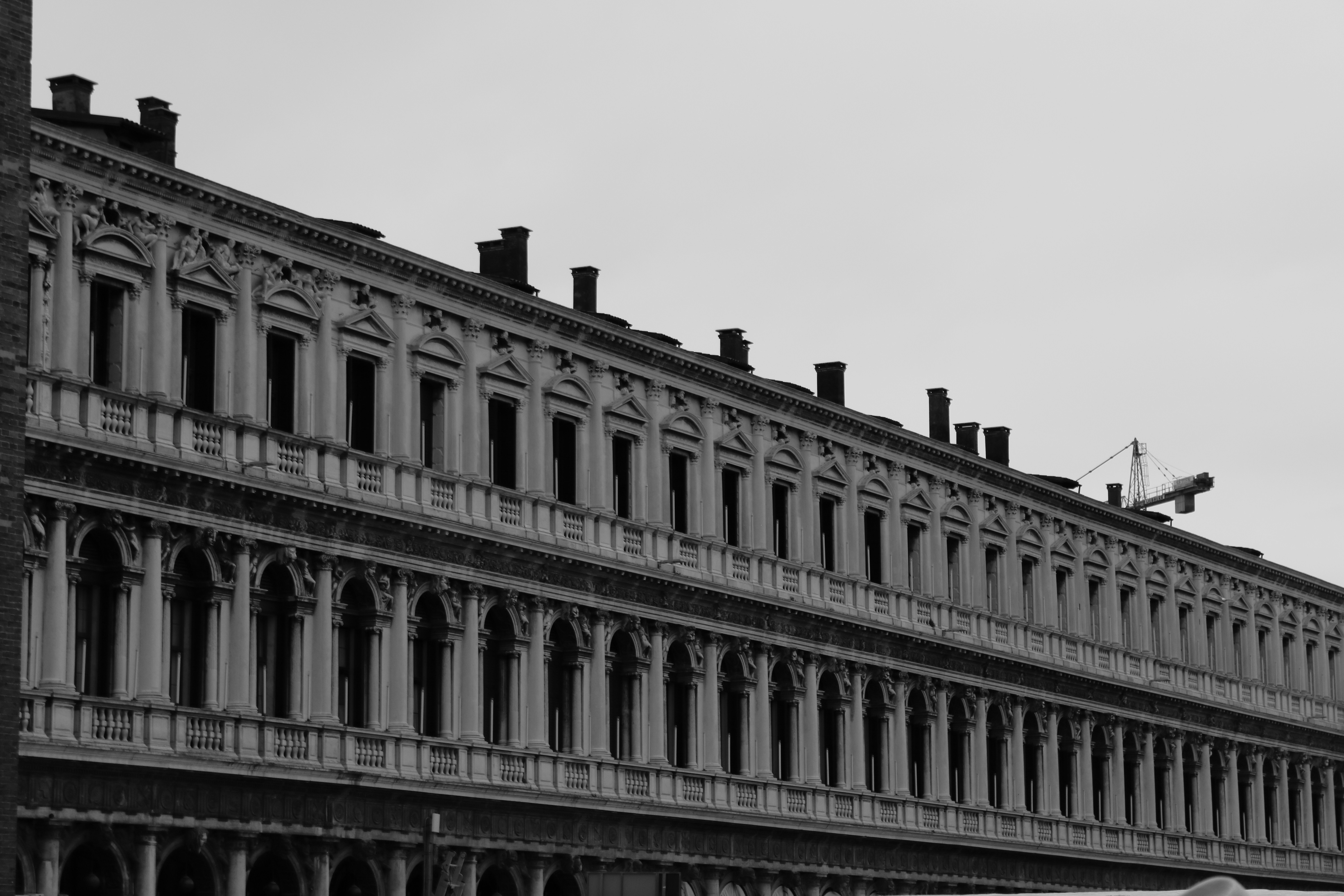 a black and white photo of an old building