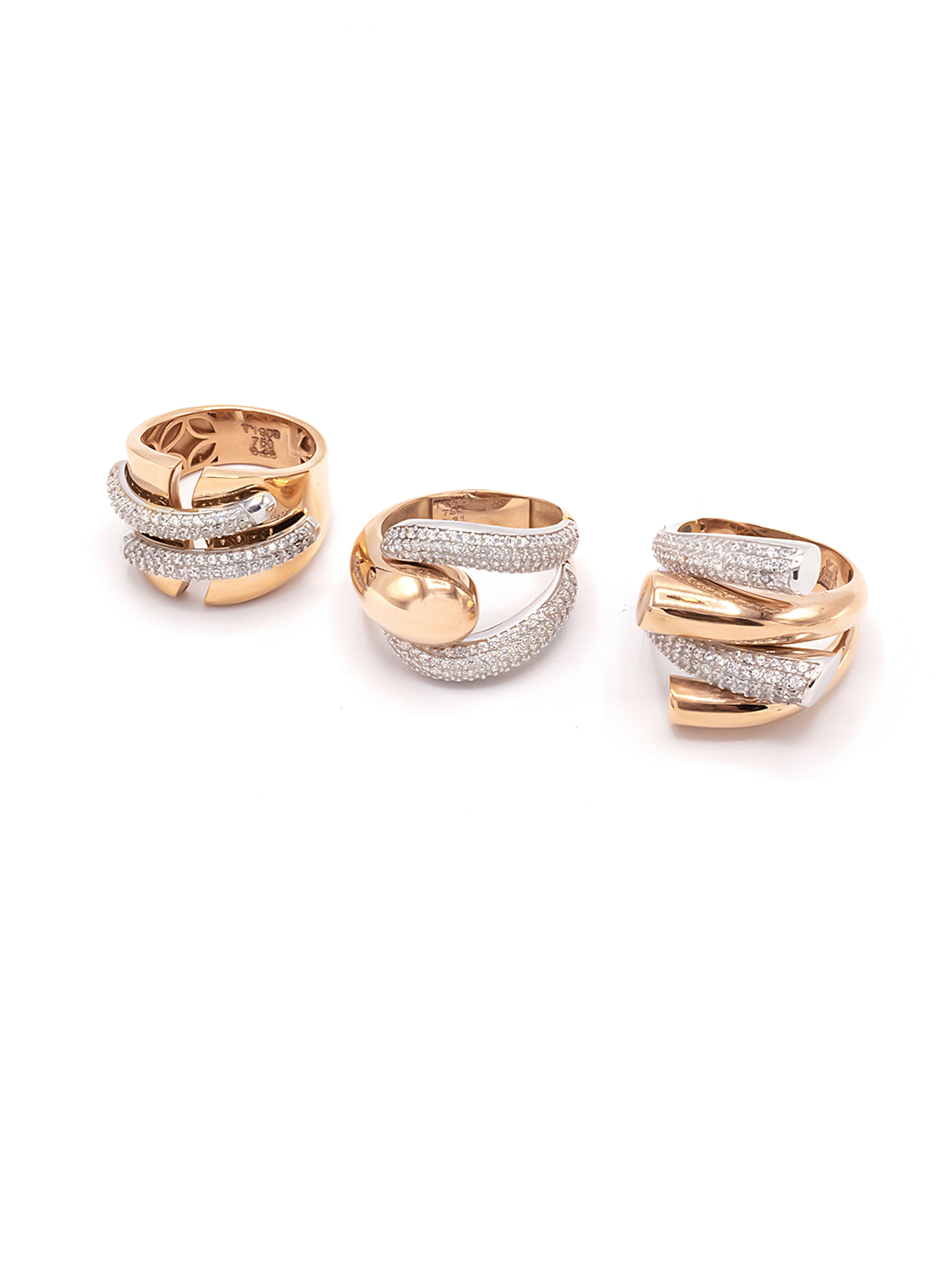 three different types of rings on a white background
