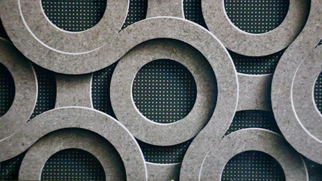 Close-up of circular gasket ring components