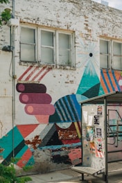 a building with a mural on the side of it