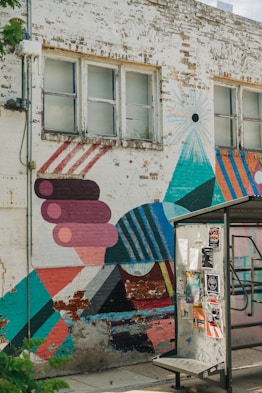 a building with a mural on the side of it