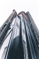 looking up at the top of a tall building
