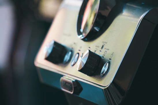 a close up of a machine with a magnifying glass