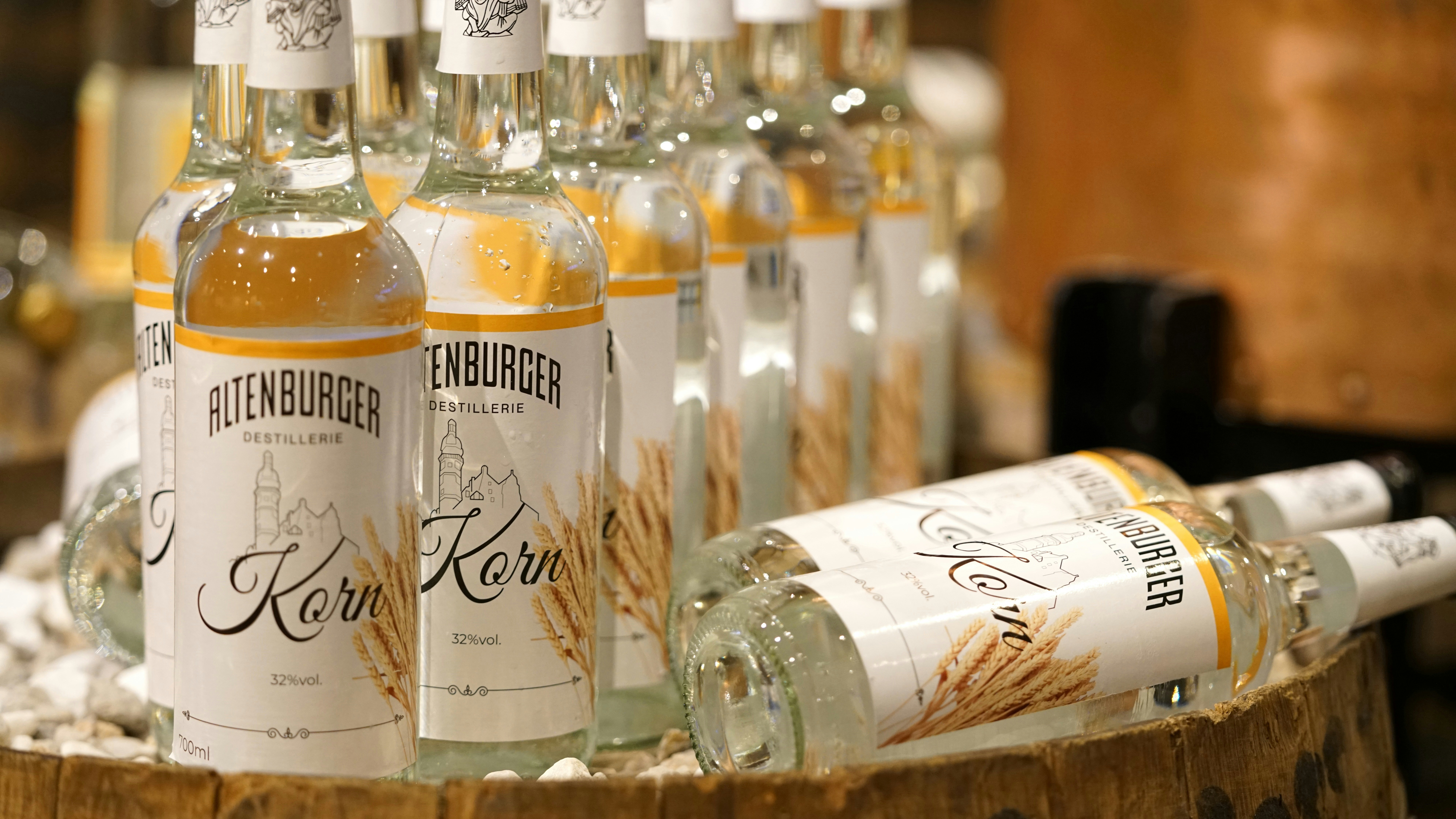 a bunch of bottles that are sitting on a table