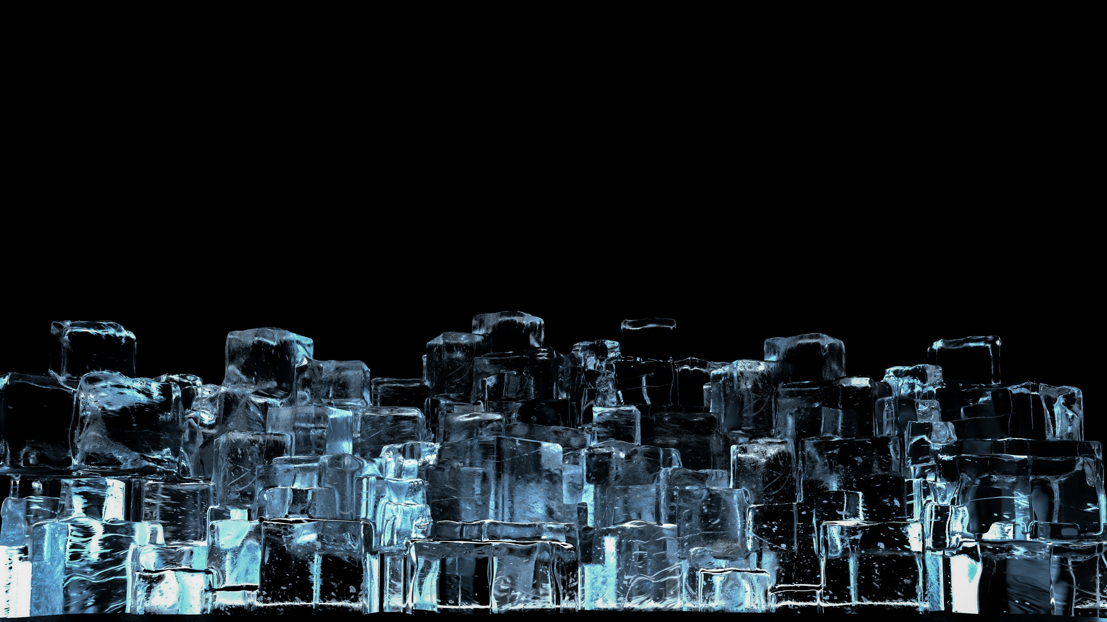 a black and white photo of ice cubes