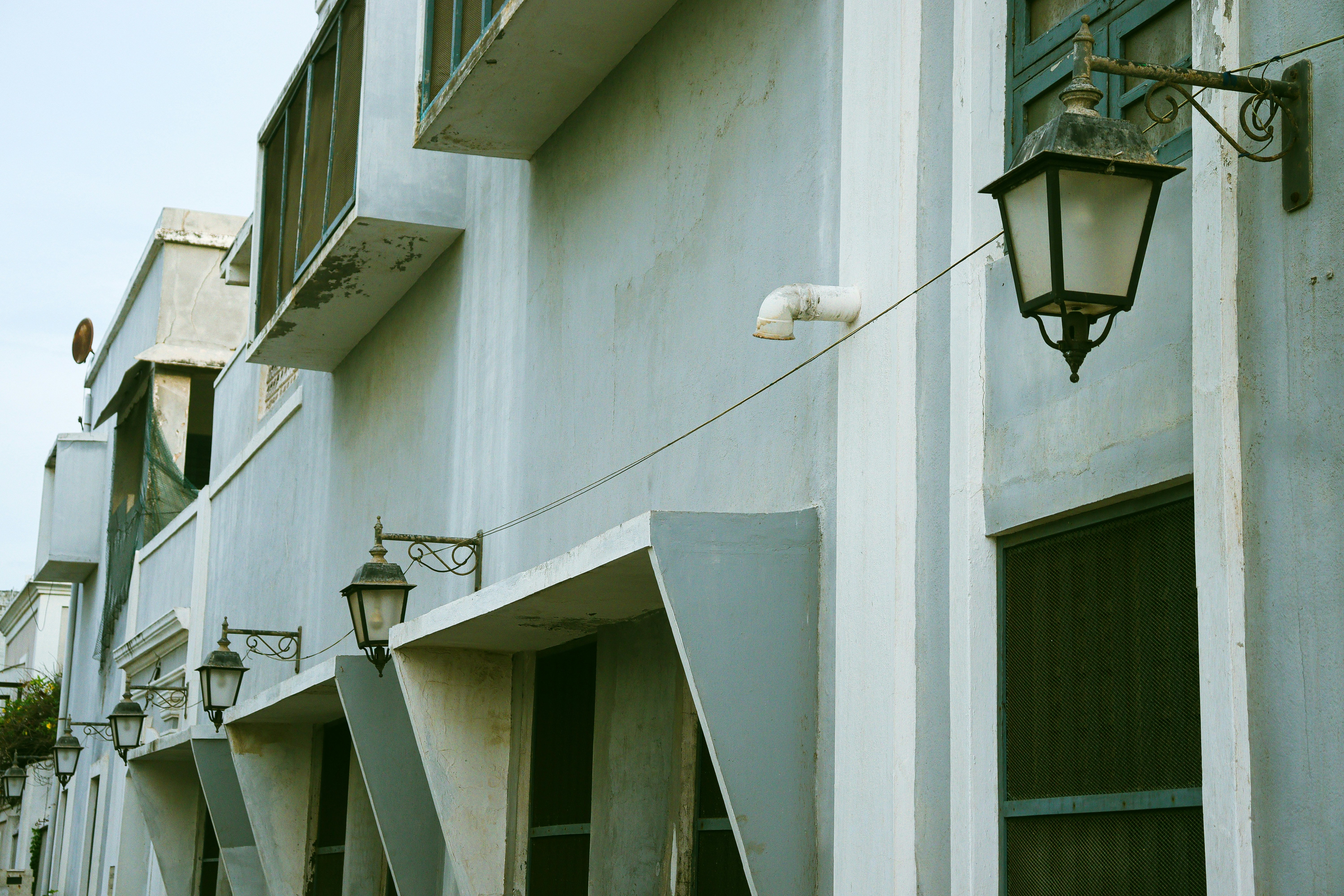 Building exterior with AC units