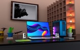 a laptop computer sitting on top of a desk