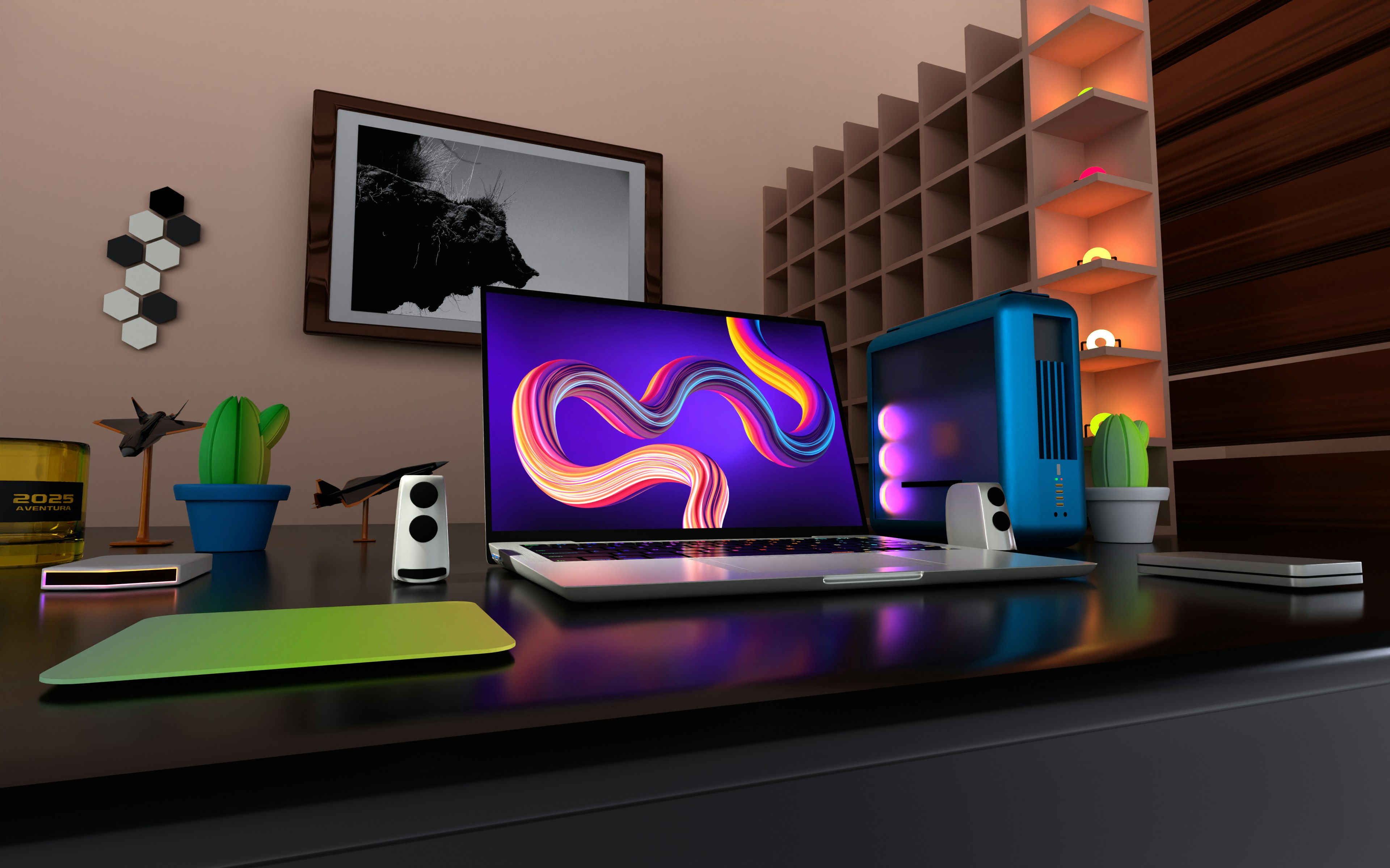 Modern laptop workspace