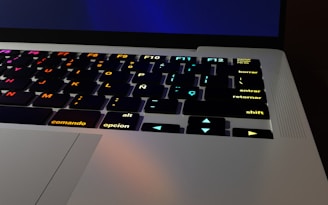 a close up of a keyboard on a laptop
