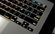 a close up of a keyboard on a laptop