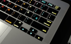 a close up of a keyboard on a laptop