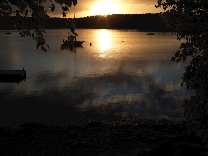 Stamford waterfront at sunset