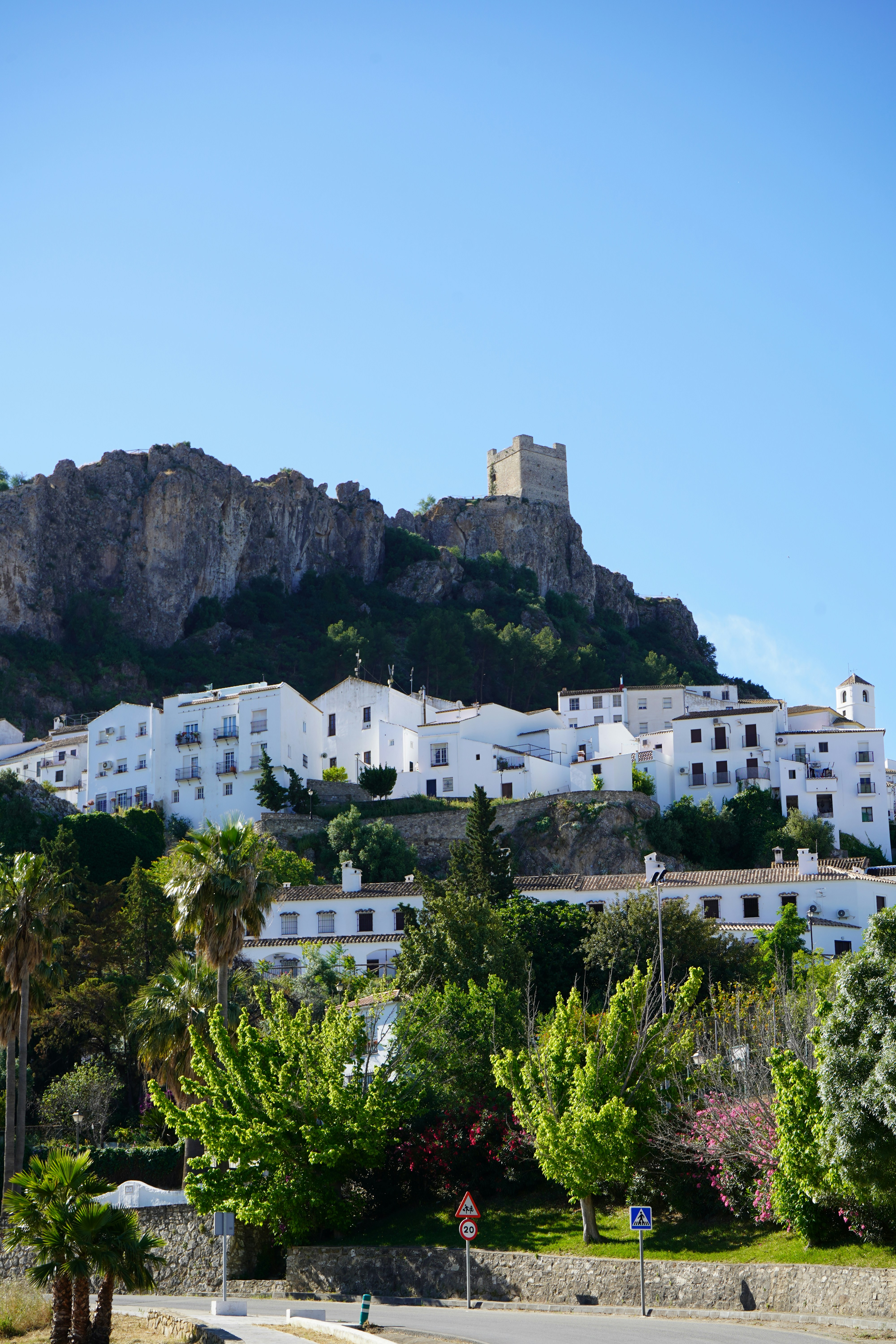 uma colina com um castelo no topo