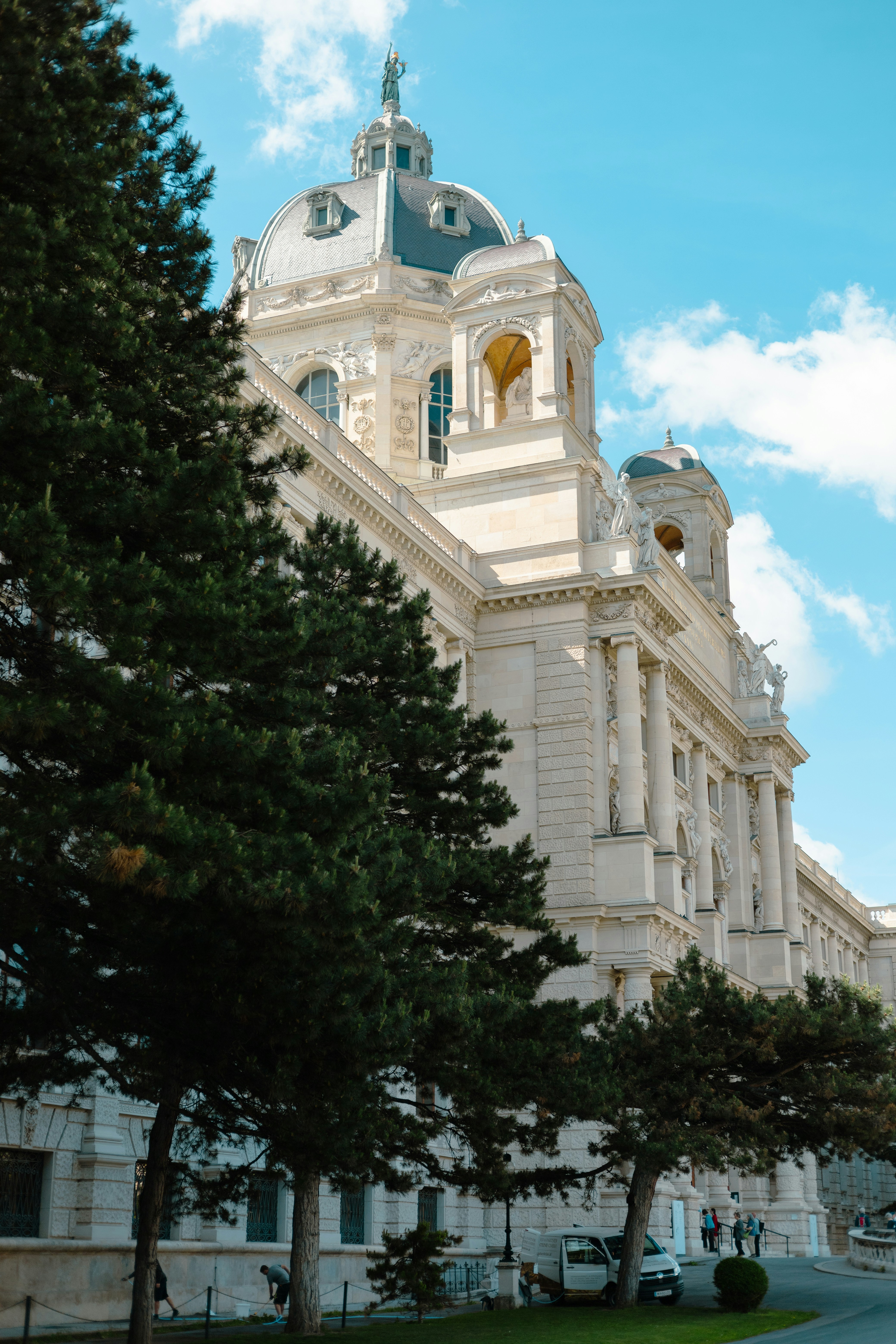 a large building with a clock on the top of it