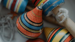 a close up of a group of wooden toys
